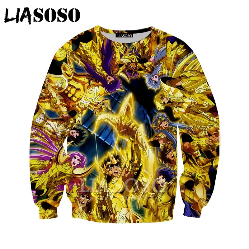 LIASOSO осенняя Новинка модные мужские и женские толстовки с 3D принтом аниме Saint Seiya
