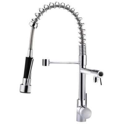 

Mounted Pull-down Spray Swivel Kitchen Faucet with Flexible Hose