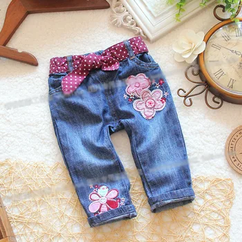 

2014 new spring summer female Children's pants, fashionable jeans for girls ,kid's clothing