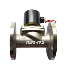 DN40 dc24v с подкладкой из нержавеющей стали нормально закрытый фланцевый электромагнитный клапан