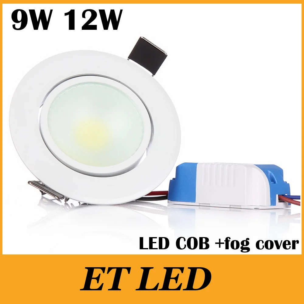 

Dimmable 9w 12w Led Cob Ceiling Downlight Lights Nature White 4000K White Shell High Quality 3 Years Warranty 60 Beam Angle CE