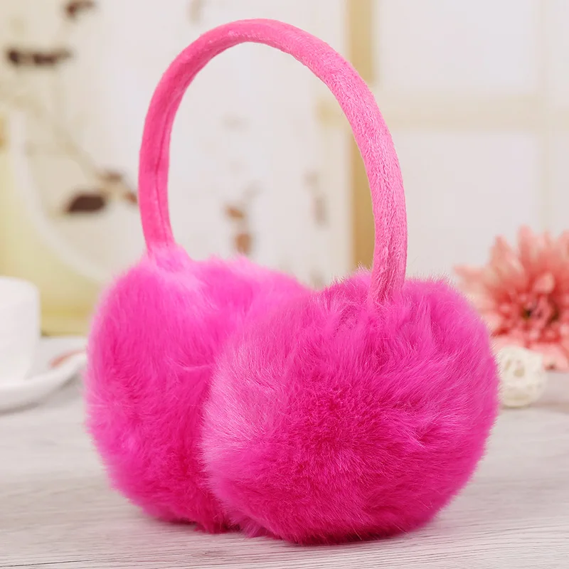 1 Pair New Arrival 2017 UnisexFashion Faux Fur Fluffy Winter Soft Ear Cache Warmers Comfortable Solid Earmuffs Christmas Gift