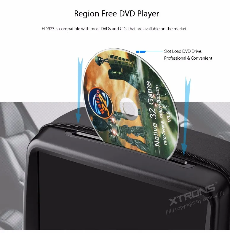 Cheap 2x9" Headrest Car DVD Car Headrest DVD Headrest Car Monitor DVD with Buit-in HDMI Port & Detachable Zipper Cover Design 4