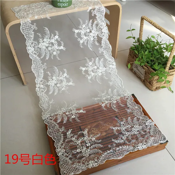 Embroidered Lace Table Runner TV Bench Stand End Table Cover Decoration 40cm x 92cm / 95cm 16 Patterns Embroidered Lace Table Runner TV Bench Stand End Table Cover Decoration 40cm x 92cm / 95cm 16 Patterns