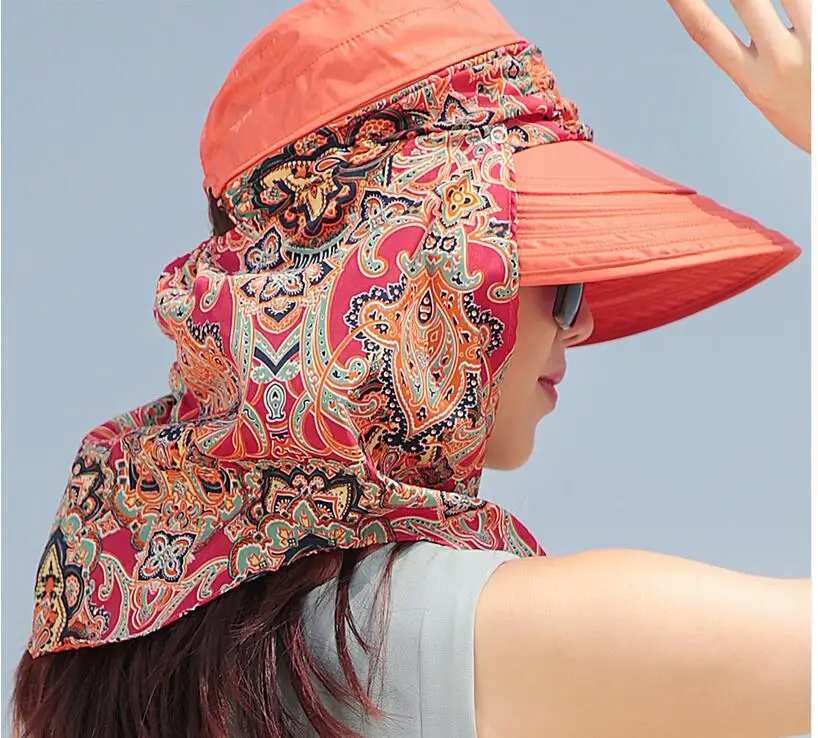 Модная Солнцезащитная шляпа для лица, летние складные шляпы для женщин, анти-УФ, с широкими полями, регулируемая Женская шляпа, летняя