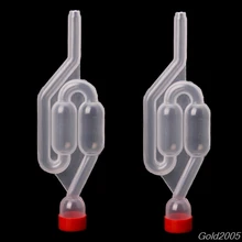 2 шт. воздушный замок пузырьковая втулка выпускной клапан уплотнения воды для пива вина делая s-образную форму с пробкой Пиво Вино делая G25 Прямая поставка