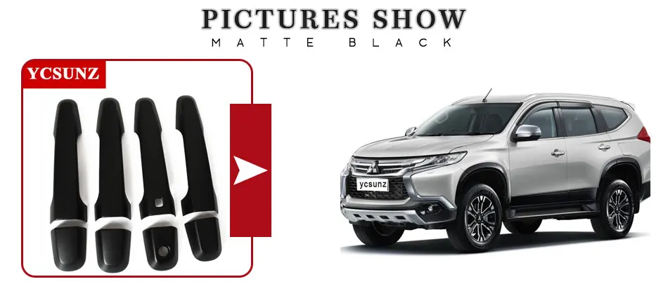 Для Mitsubishi Pajero спортивные аксессуары черная дверная ручка Крышка для Mitsubishi Montero Pajero Sport части Ycsunz