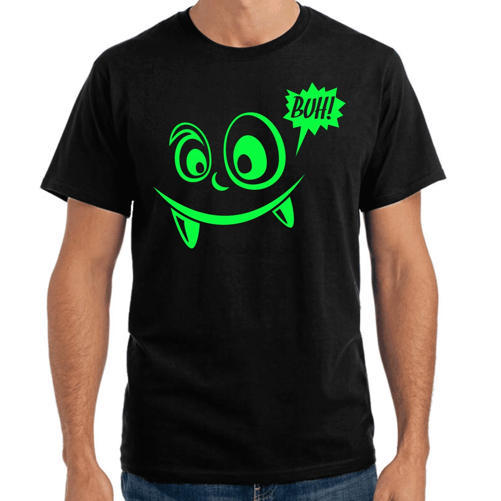 Buh Monster Dark Grun Green Fun Eye Comic S Xxl Футболка|Футболки| |