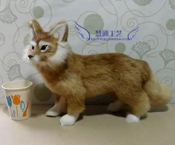 

Simulation of the pure manual process fox simulation fox desktop decoration fox fairy squat yellow fox girlfriend gifts