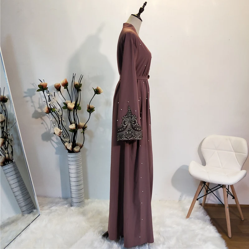 Tanie Abaya Kimono Kaftan szata Femme dubaj muzułmański sweter hidżab sukienka Abayas dla kobiet Ramadan Kaftan Marocain katar islamska odzież