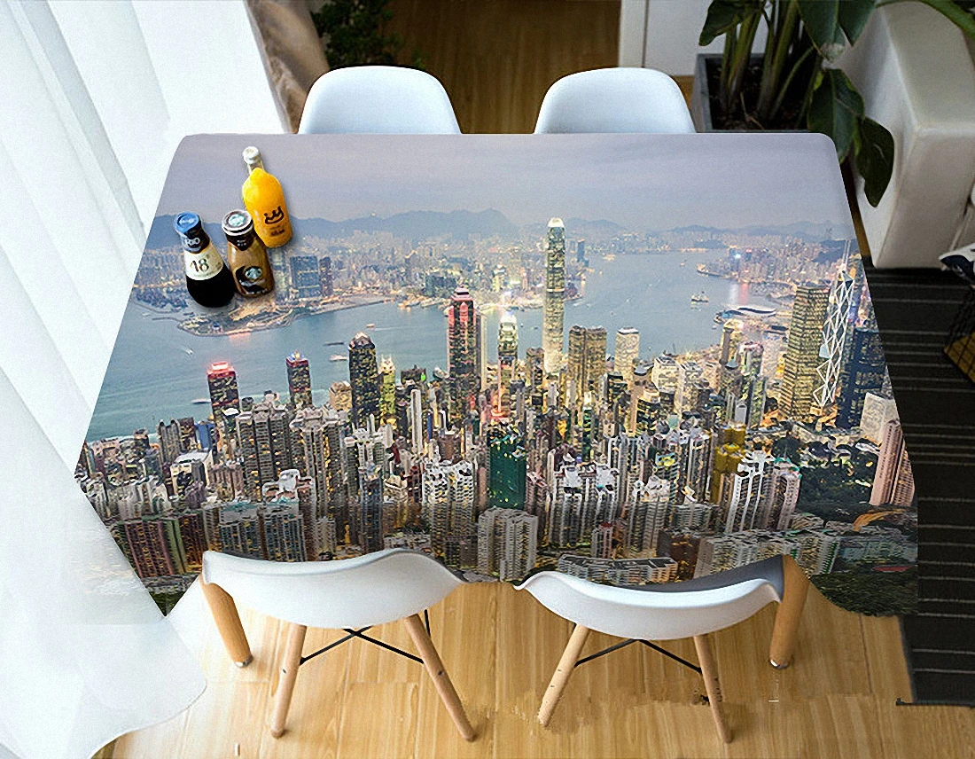 

Hong Kong 3D Stereo Tablecloth Kitchen Dining Table Decor Home Rectangular Party Table Covers Tapestry Wall Ornaments