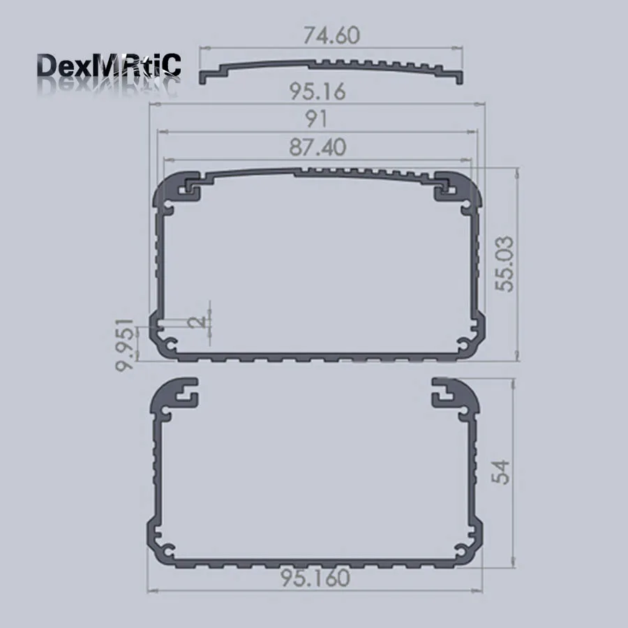 Алюминий Литье корпуса литой проект коробка 95(3,7") X55(2,16") X100(3,9") мм, сделай сам, Новинка