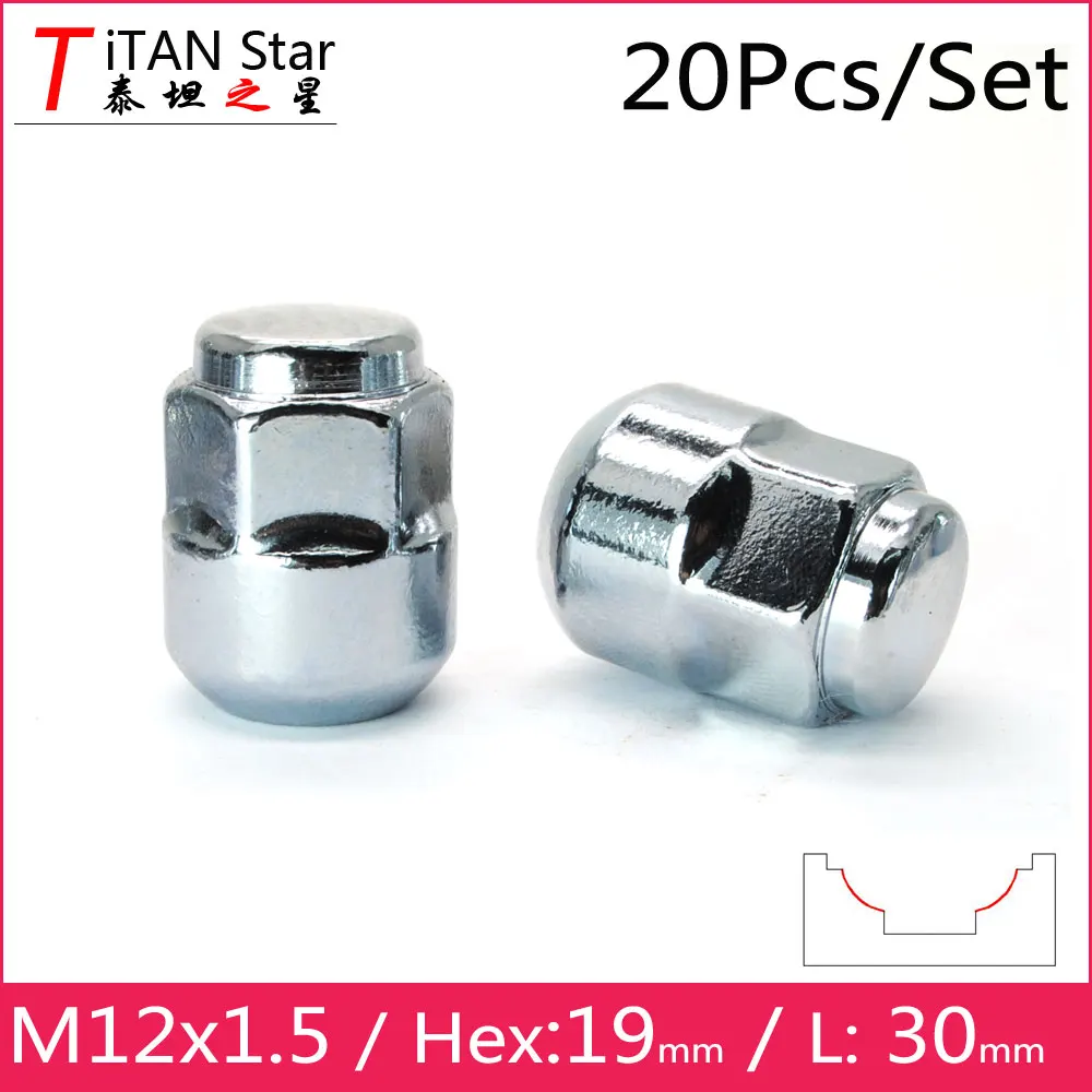 20 шт. M12x1.50 1 5 OEM OE в наличии Заводские колеса диски желудь шаровые гайки 30 мм