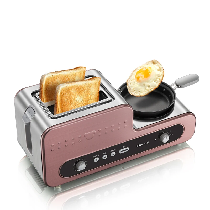 Electric Multifunction Breakfast Machine Bread Baking 2 Slices Toaster Oven Eggs Steamer sausage Omelette frying pan Grill