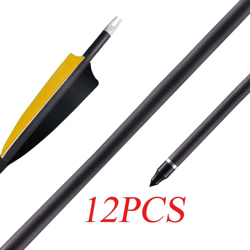 Мишень для стрельбы из лука Carbon Arrows" щит, Турция, перья Fletching с носками для стрельбы из лука стрельба из лука лук - Цвет: 12pcs