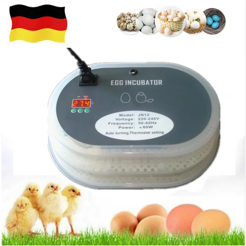 

Full-Automatic Capacity 12 eggs hatching machine for sale mini household incubator hatchers tool with eggs turner