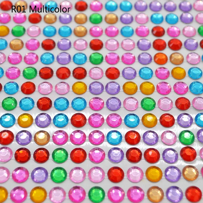 504 шт, 6 мм, самоклеящиеся стразы, многоцветные наклейки с кристаллами, для мобильного телефона/декора автомобиля, сделай сам, наклейки для скрапбукинга - Цвет: Multicolor