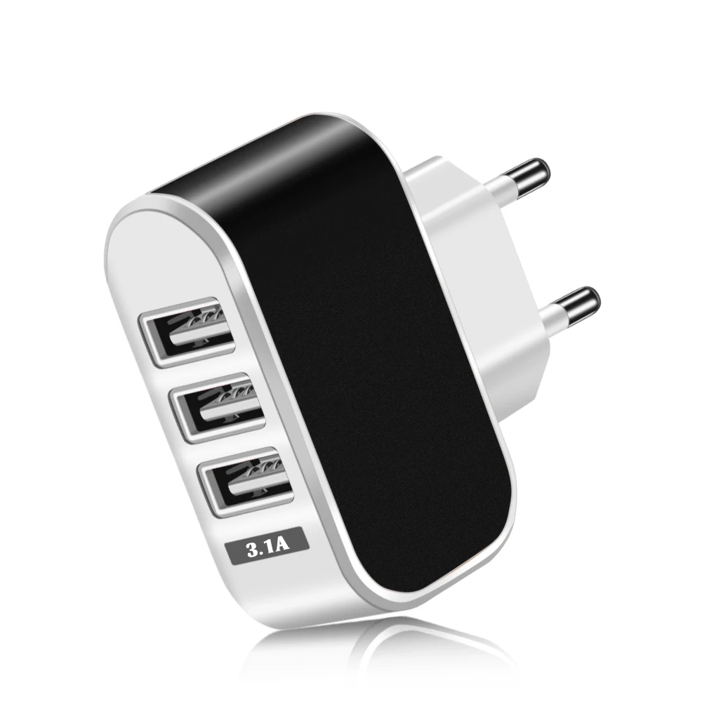USB зарядное устройство для телефона, универсальное, 3 порта, быстрая зарядка, настенный, для путешествий, светодиодный, usb зарядное устройство, адаптер для xiaomi, samsung, планшета, EU, US