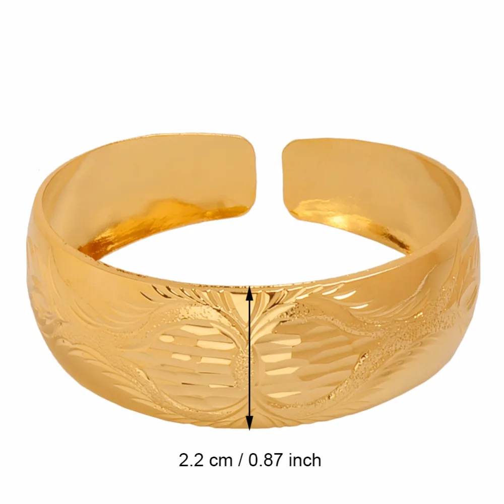 Anniyo браслеты "Дубай" свободный размер для женщин Золотой Цвет Арабский Африканский подарочные браслеты и ювелирные изделия#103406