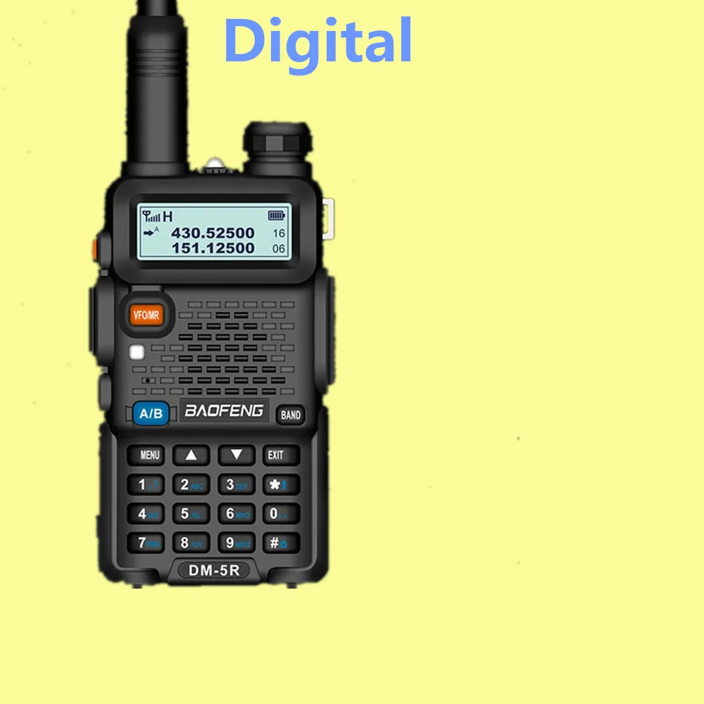 Baofeng DM-5R двухдиапазонный DMR цифровая рация трансивер УКВ 136-174/400-480 МГц дальний двухсторонний радио переговорный - Цвет: Черный