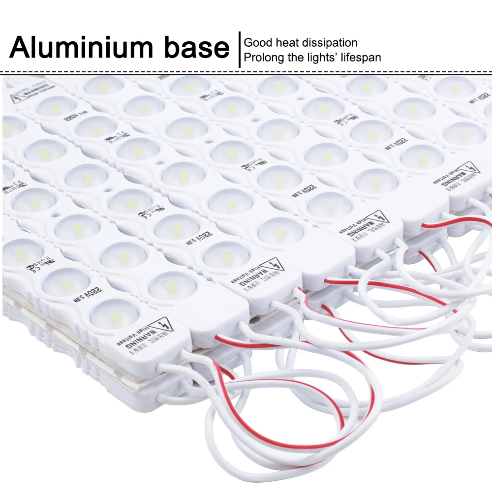20 шт. светодио дный модуль SMD 2835 6 светодио дный s 220 В инъекций объектив IP65 водонепроницаемый для DIY освещение проект реклама свет box витрина