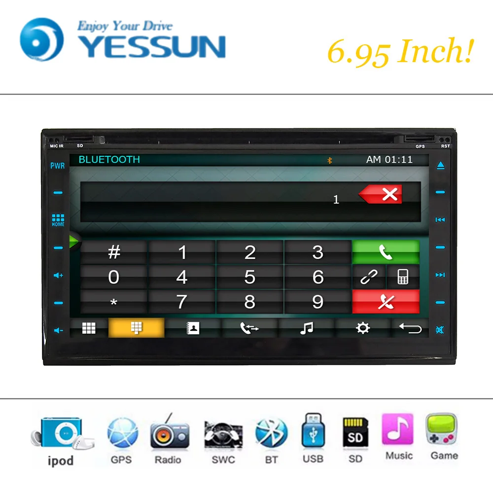 Clearance Car DVD Player Wince System For 2din Universal 6.95 Inch Autoradio Car Radio Stereo GPS Navigation Multimedia Audio Video 3