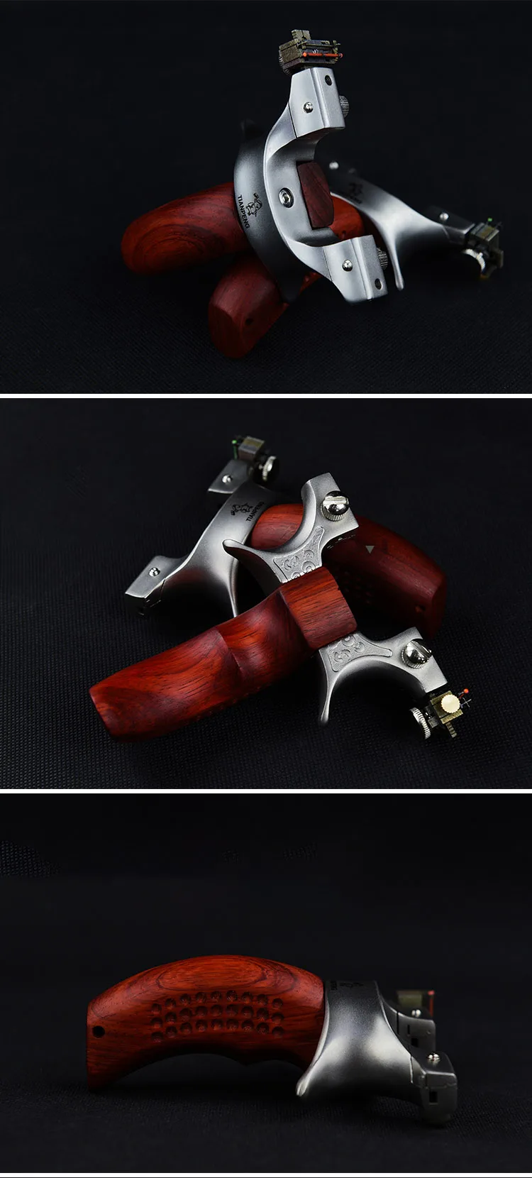 Punho de Madeira com Faixa de Borracha Jogos de Tiro ao ar Estilingue Caça Inoxidável Catapulta Mecânica Visando Confortável Livre Aço 12 High Quality Esporte e Lazer