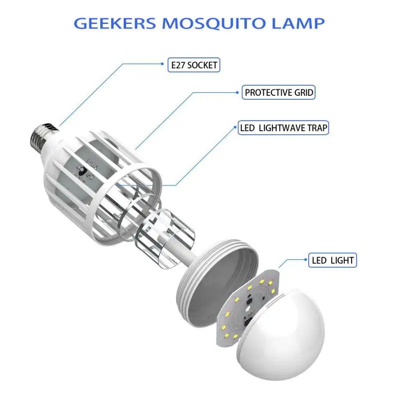 Электронный комарный убийца лампа дневного света E27 220 V/110 V 15 W/9 W светодиодный лампы репеллент летать Жук Насекомое убийца ловушка ночника
