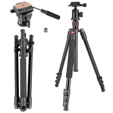 Promo offer Neewer Portable Tripod 62 inches/158cm with 1/4-inch Quick Release Plate+Bubble Level, Professional Alluminum Alloy Tripod Head