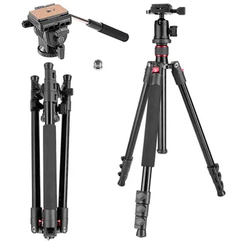 

Neewer Portable Tripod 62 inches/158cm with 1/4-inch Quick Release Plate+Bubble Level, Professional Alluminum Alloy Tripod Head