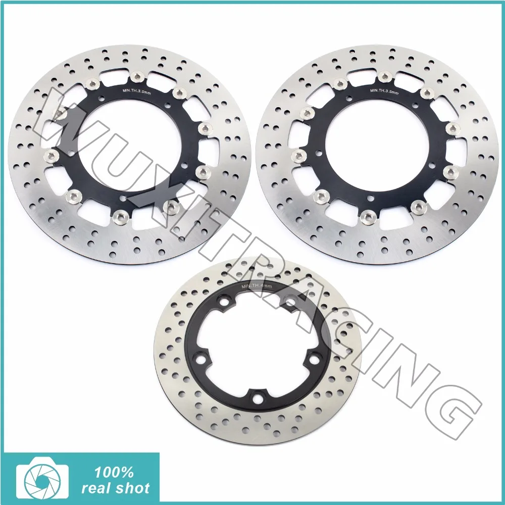 New Black / Gold Front Rear Full Set Brake Discs Rotors for YAMAHA YZF