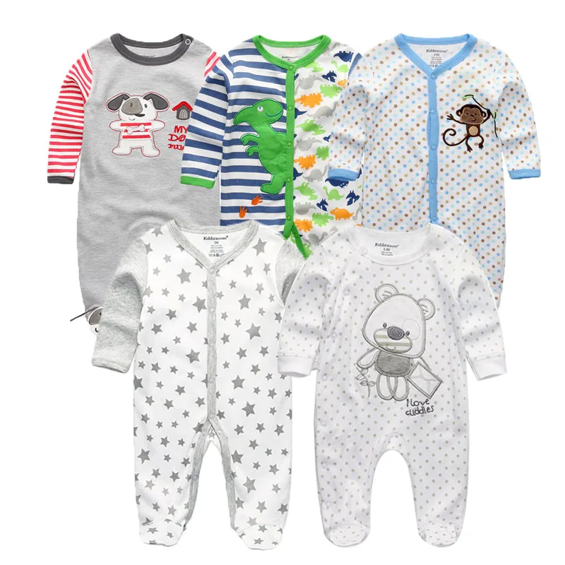 4/5 unids/lote Unisex Top calidad mamelucos de bebé de manga larga de algodón o-Cuello 3,6 9,12 M recién nacido niños y niñas ropa De bebé 4/5 unids/lote Unisex Top calidad mamelucos de bebé de manga larga de algodón o-Cuello 3,6 9,12 M recién nacido niños y niñas ropa De bebé