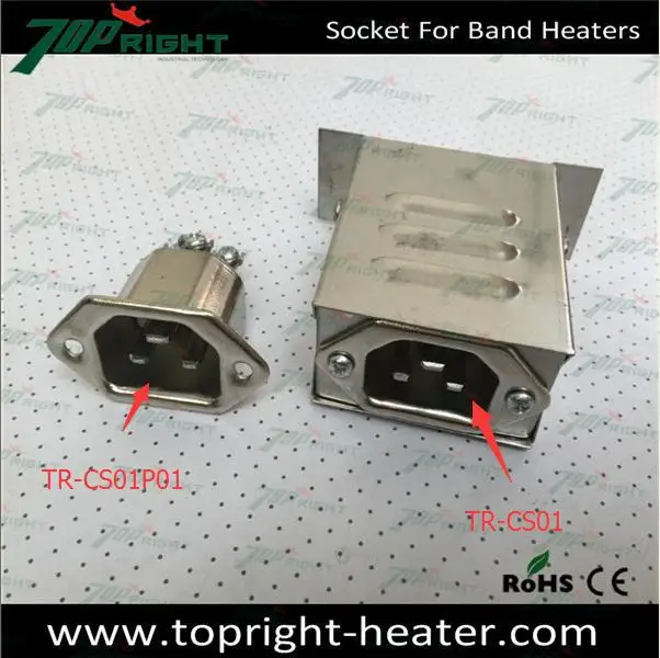 high temperatue socket connector for band heaters With 3pins plugin