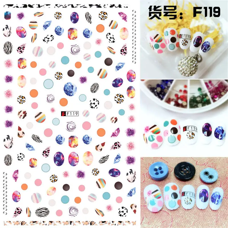 1 Sheet Pink Plum/Garden Flowers/Dande 3D Embossed Nail Sticker Flower Adhesive DIY Manicure Slider Nail Art Tips