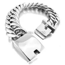 " 20 мм огромная и тяжелая серебряная Снаряженная кубинская цепь Модные ювелирные украшения 316L нержавеющая сталь новейший Мужской& Мальчик браслет