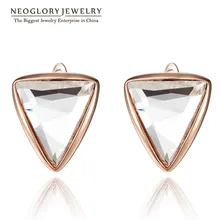 Neoglory, кристалл, розовое золото, цвет, элегантные, очаровательные серьги-гвоздики для женщин, брендовые, модные, очаровательные ювелирные изделия, новинка, JS2 JS9