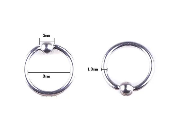 Body Piercing Jewelry Silver Color Stainless Steel Piercing Bar Ring 5pcs/lot