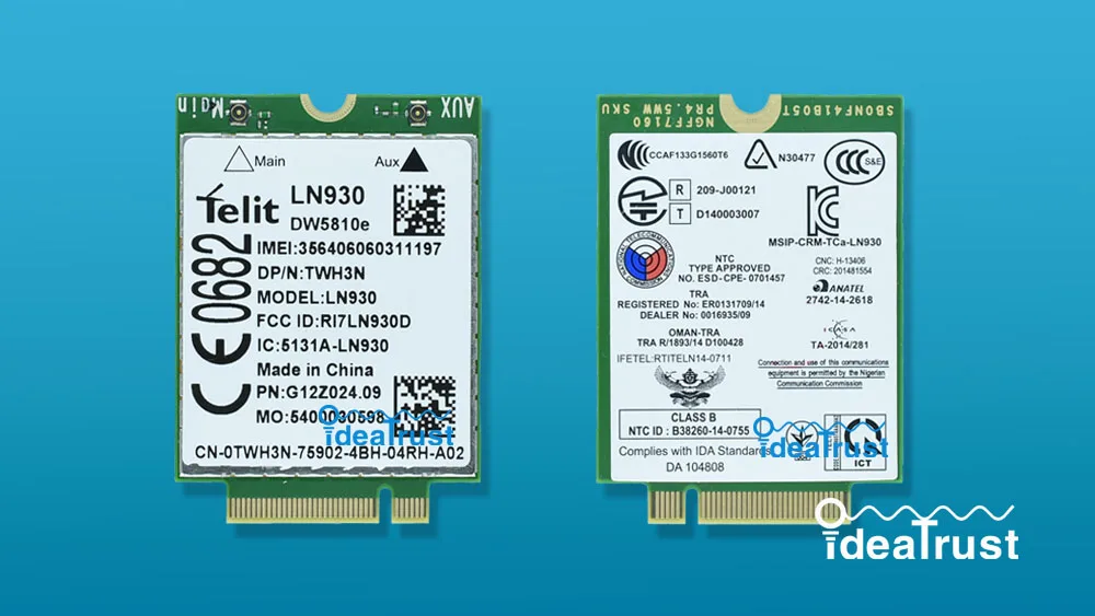 Prix pour Telit LN930 DW5810e M.2 TWH3N NGFF 4G/LTE/DC-HSPA + WWAN sans fil Carte réseau pour Lieu 11 Prix pour Telit LN930 DW5810e M.2 TWH3N NGFF 4G/LTE/DC-HSPA + WWAN sans fil Carte réseau pour Lieu 11