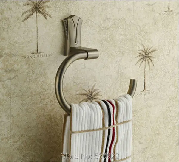 Newly Vintage Euro Style Antique Bronze Bathroom Towel Ring Rack Solid Brass Bath Towel Clothes Holder