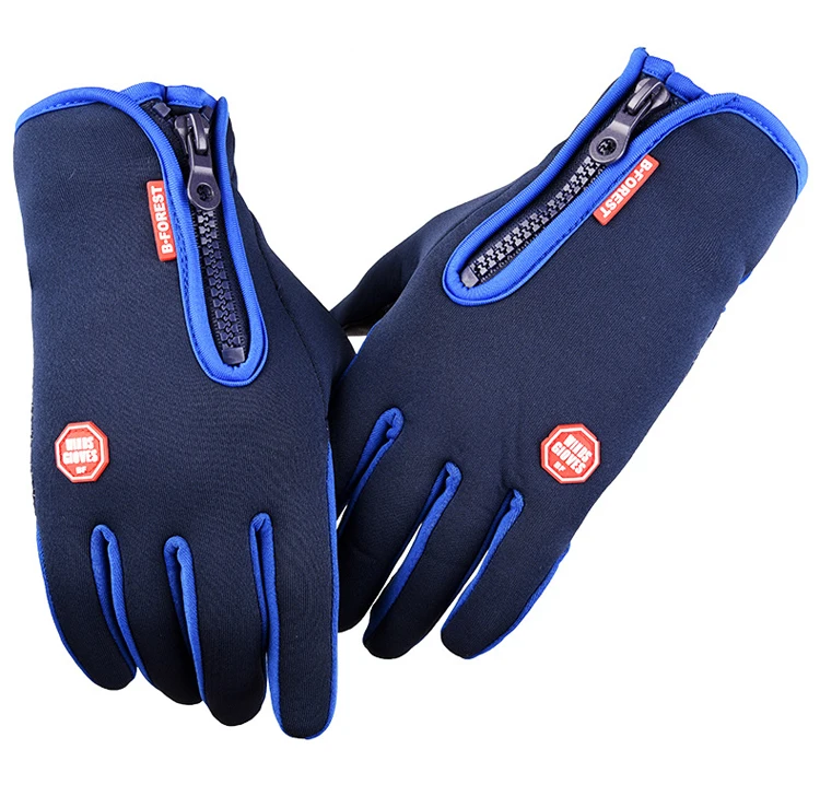 Зимние мужские ветрозащитные перчатки, противоскользящие ветрозащитные теплые дышащие перчатки с сенсорным экраном для мужчин и женщин, лыжные перчатки на молнии
