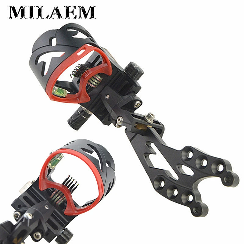 

1 Pc AXT45ZM CNC Aluminum Adjustable Compound Bow Sight 5 -Pin Fiber Optic Sight For Bow Hunting Shooting Archery Accessories