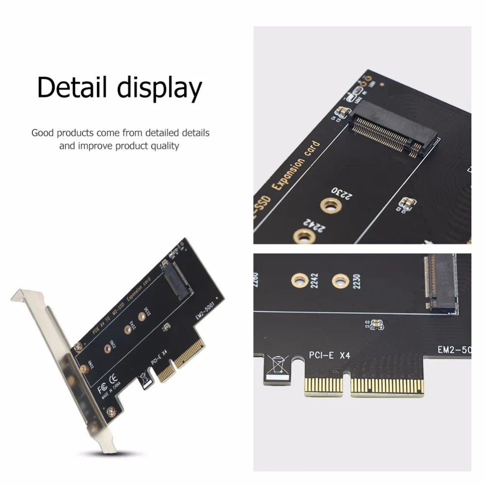 M ключ M.2 NVMe SSD для PCI eэкспресс-адаптер карты Поддержка PCI-E 3,0x4 2230 2242 2260 2280 Размеры M.2 SSD Райзер-карта