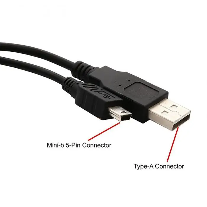 Двойной USB 2,0 Тип к USB Mini 5-контактный Тип B x1 Y для передачи данных кабель для Мощность кабель HJ55