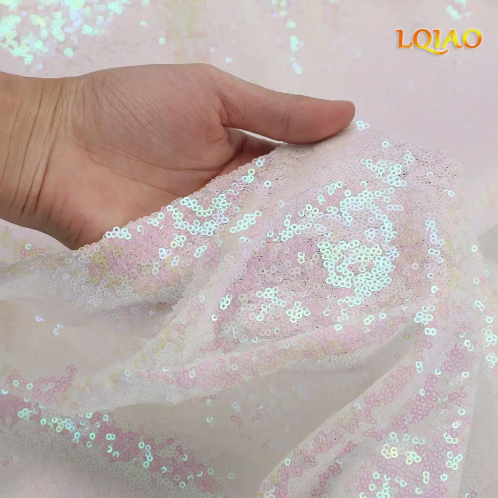 Changed White Sequin Curtain Backdrop-007