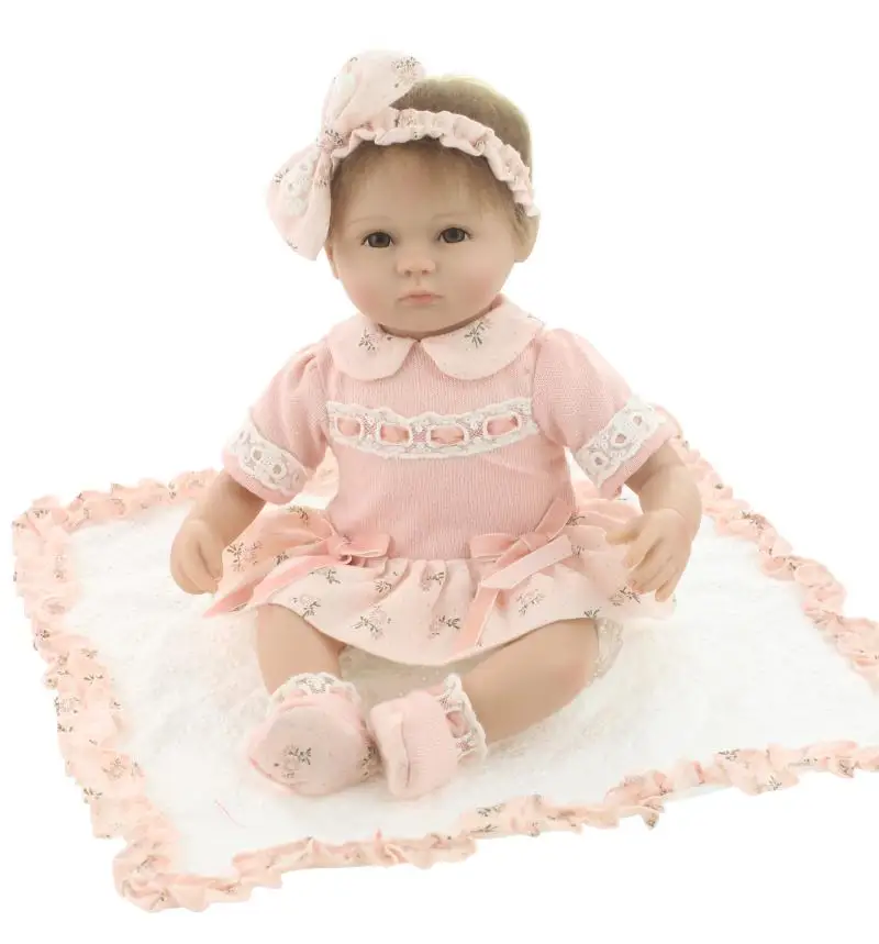 

Silicone reborn baby doll toys for girl, lifelike 18" reborn babies play house toy kids child birthday gift girl brinquedos