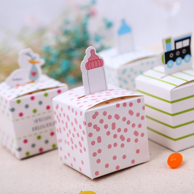 

Free Shipping 50pcs/lot Baby shower Favor Box Feeding bottle favor