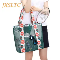 2017 повседневное для женщин Цветочный Большой ёмкость Tote полиэстер хозяйственная сумка через плечо сумка ажурные сетчатые пляжные сумки