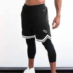 Новый бренд летние мужские пляжные шорты хлопок по колено сетки дышащие тренажерные залы Фитнес Бодибилдинг повседневное треники Vq шорт