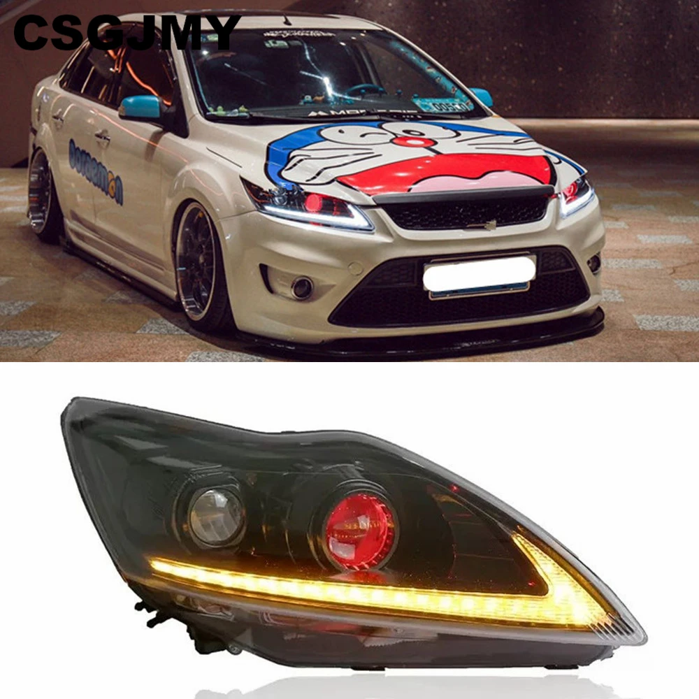 2 шт. светодиодный фары для Ford Focus 2009 2010 2011 Автомобильные ангельские глазки
