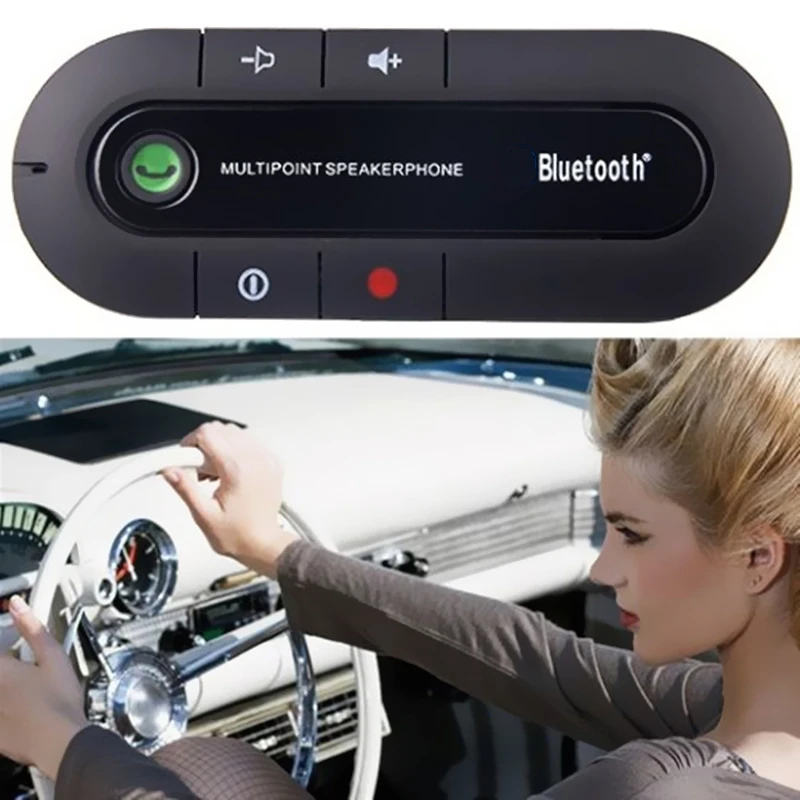 

Bluetooth Car Kit Wireless Bluetooth Speaker Phone MP3 Music Player Sun Visor Clip Speakerphone with Car Charger